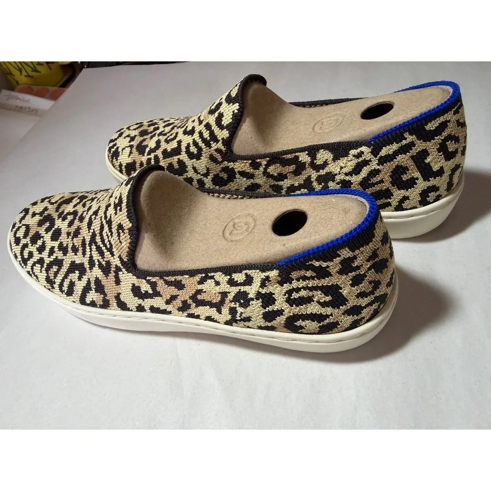 Rothys The Sneaker Camo Cat‎ Leopard Print Slip On Shoes Womens 7.5 NWT